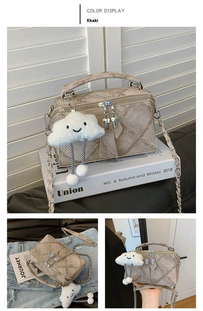Niche Korean Style Box Elegant Texture Chain Handbag Shoulder Messenger Bag - ZEEKO.AE