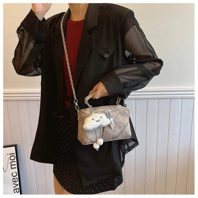 Niche Korean Style Box Elegant Texture Chain Handbag Shoulder Messenger Bag - ZEEKO.AE