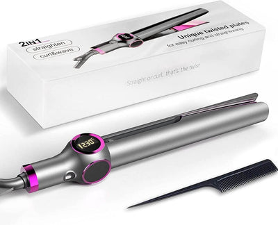 2-in-1 Hair Curler and Straightener - ZEEKO.AE