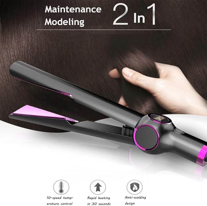 2-in-1 Hair Curler and Straightener - ZEEKO.AE