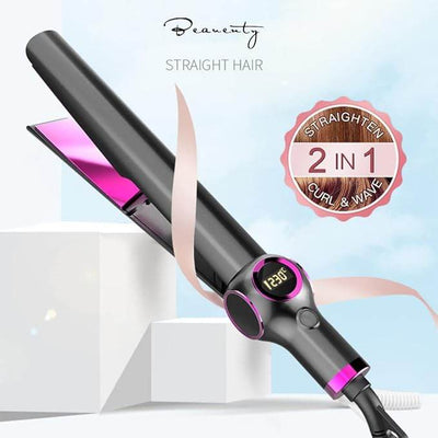 2-in-1 Hair Curler and Straightener - ZEEKO.AE