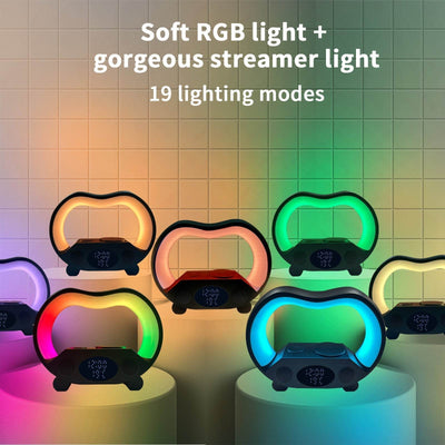2024 New 6 In 1 Smart Remote Control Bluetooth-compatible Ambience Intelligent LED Table Lamp Multi-function Wireless Charger Night Light Bluetooth-compatible Speaker - ZEEKO.AE