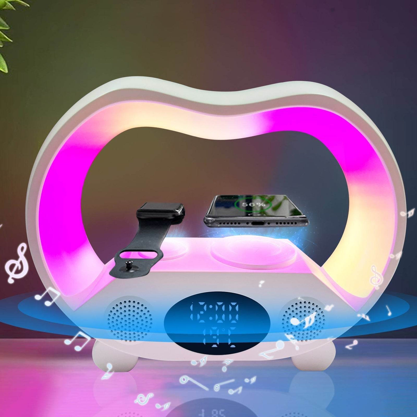 2024 New 6 In 1 Smart Remote Control Bluetooth-compatible Ambience Intelligent LED Table Lamp Multi-function Wireless Charger Night Light Bluetooth-compatible Speaker - ZEEKO.AE