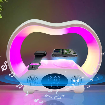 2024 New 6 In 1 Smart Remote Control Bluetooth-compatible Ambience Intelligent LED Table Lamp Multi-function Wireless Charger Night Light Bluetooth-compatible Speaker - ZEEKO.AE