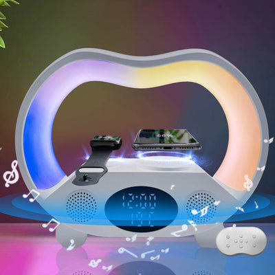2024 New 6 In 1 Smart Remote Control Bluetooth-compatible Ambience Intelligent LED Table Lamp Multi-function Wireless Charger Night Light Bluetooth-compatible Speaker - ZEEKO.AE