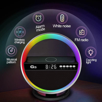 2024 New Multifunction RGB Night Light Wireless Charger Bluetooth-compatible Speaker Large G Ambience Light Home Decor - ZEEKO.AE