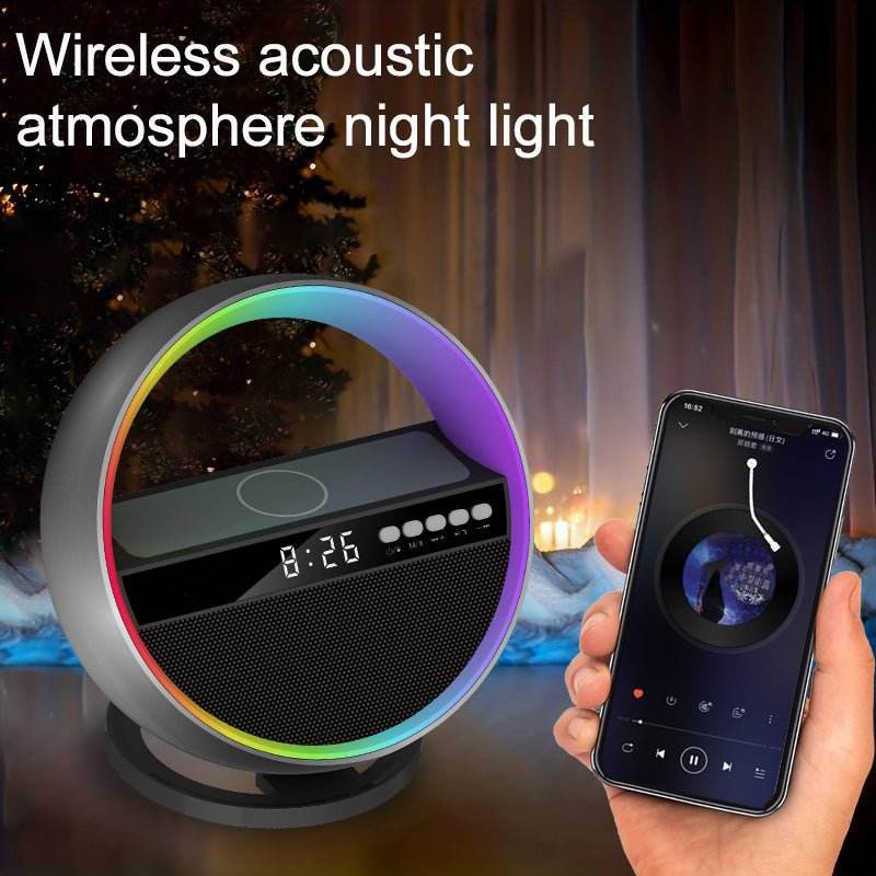 2024 New Multifunction RGB Night Light Wireless Charger Bluetooth-compatible Speaker Large G Ambience Light Home Decor - ZEEKO.AE