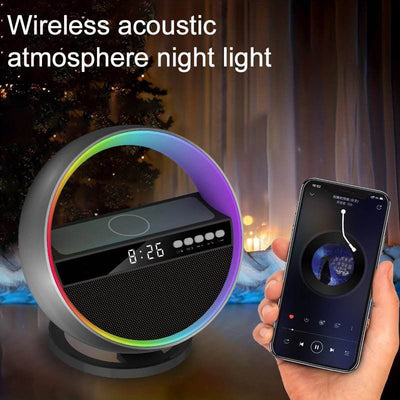 2024 New Multifunction RGB Night Light Wireless Charger Bluetooth-compatible Speaker Large G Ambience Light Home Decor - ZEEKO.AE