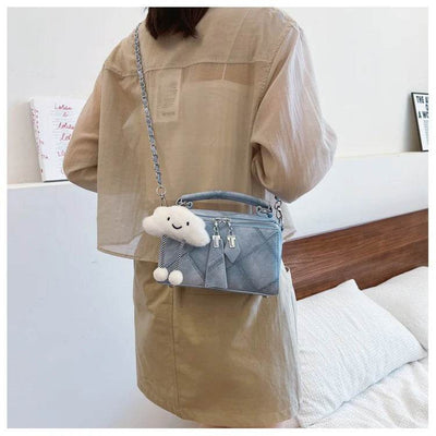 Niche Korean Style Box Elegant Texture Chain Handbag Shoulder Messenger Bag - ZEEKO.AE