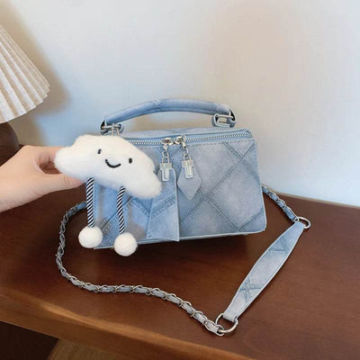 Niche Korean Style Box Elegant Texture Chain Handbag Shoulder Messenger Bag - ZEEKO.AE