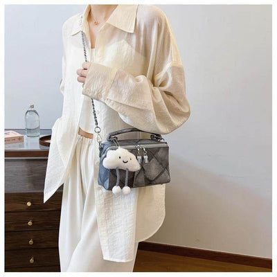 Niche Korean Style Box Elegant Texture Chain Handbag Shoulder Messenger Bag - ZEEKO.AE