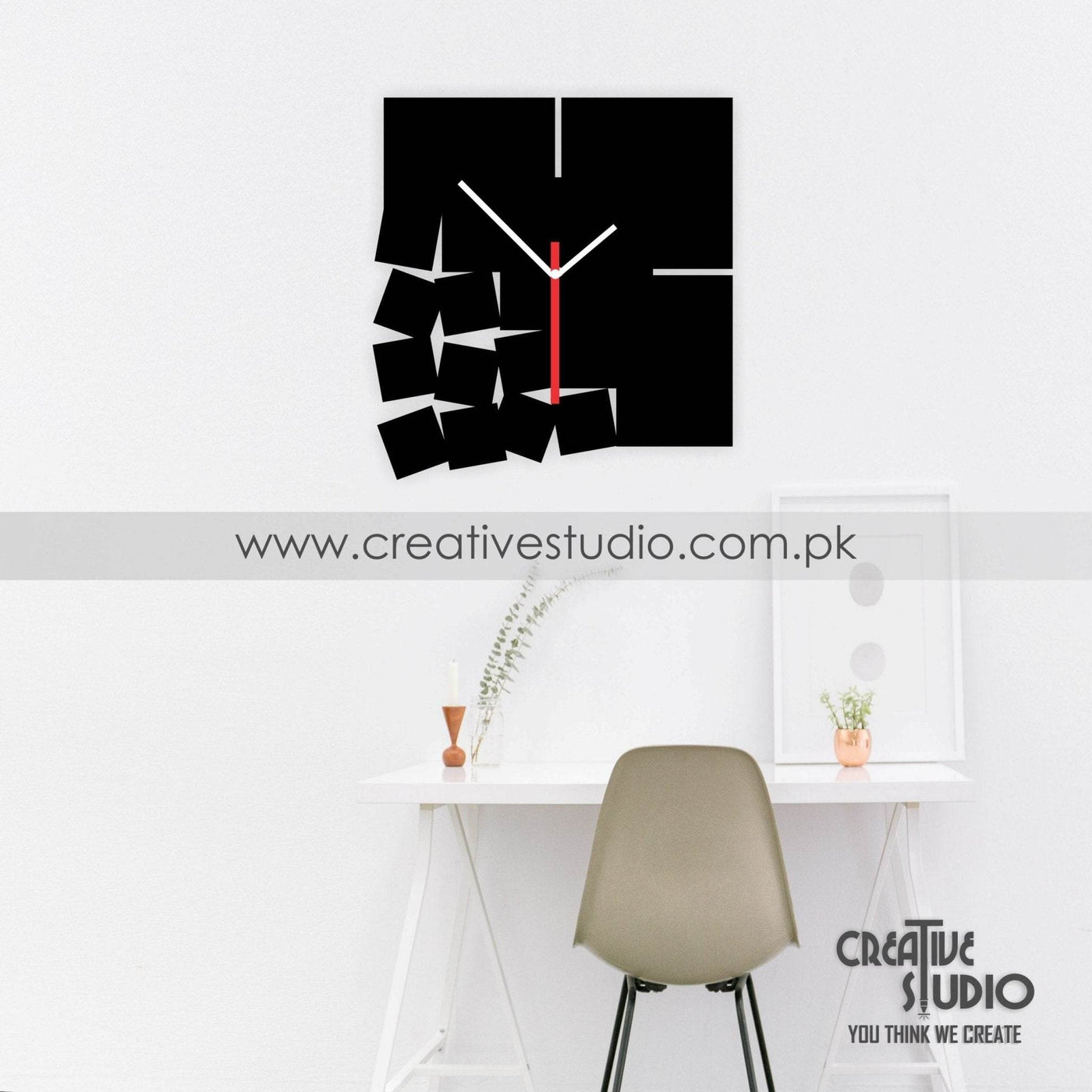 Acrylic Wall clock Cube Shape Wallclock - ZEEKO.AE