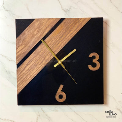 Acrylic Wallclock With Wooden Polish Finish © - ZEEKO.AE