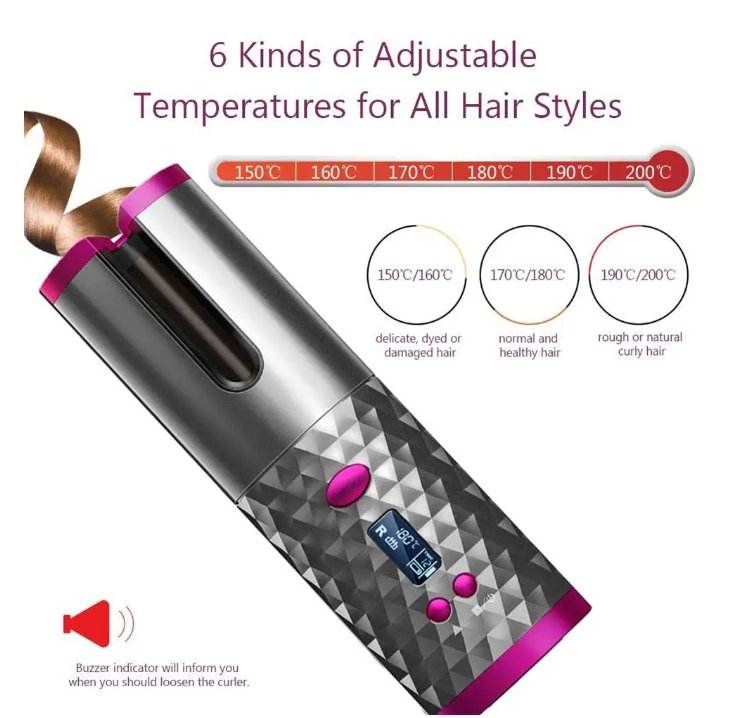 Effortless Cordless Automatic Curling Wand - ZEEKO.AE