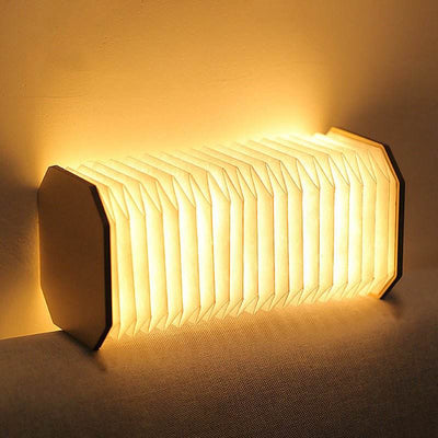 Creative Gift Led Portable Retro Lamp Usb Rechargeable Wooden Lamp 360 Degree Folding Organ Lamp - ZEEKO.AE