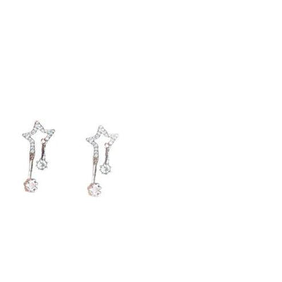 Diamond Embedded Star Stud Earrings Female Ins Style Design High Sense - ZEEKO.AE
