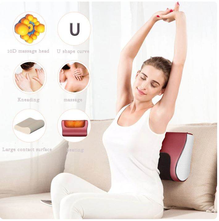 Relaxing Electric Massage Pillow with Vibrating Comfort - ZEEKO.AE