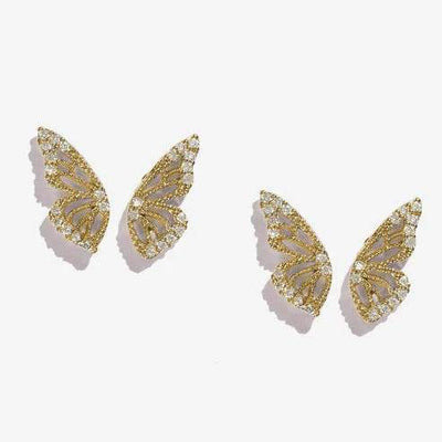 Exaggerated Bohemian Crystal Butterfly Earrings - ZEEKO.AE