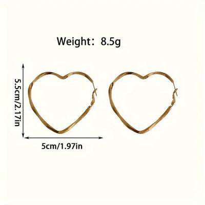 Heart Vintage Metal Earrings Female Accessories