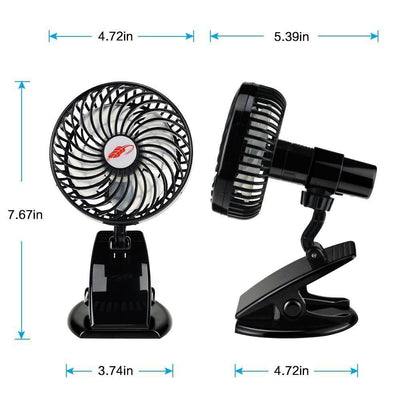 Mini Mute Clip Fan Rechargeable Silent 4 Blades Baby Stroller Fans Portable Air Cooling 3 Speeds Desk USB Fan with USB Output - ZEEKO.AE