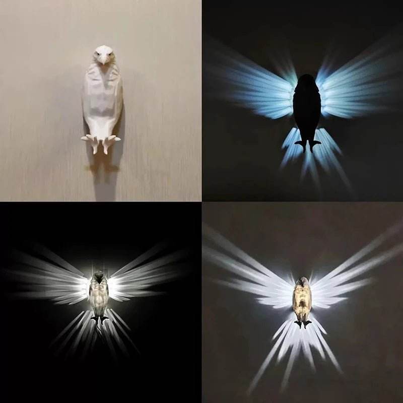 Modern Creative Bird Wall Lamp Owl Eagle Shape Projector Atmosphere Sconce Light 3D Print Body Animal Lighting Lustre Home Decor - ZEEKO.AE
