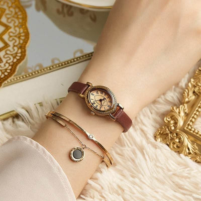 Oval Belt Quartz Movement Waterproof Compact Fashion Watch - ZEEKO.AE