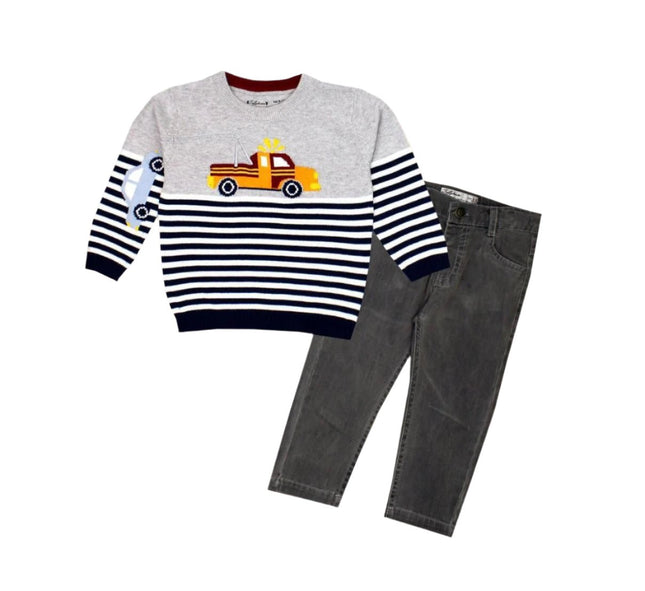 Chic Denim-Trimmed Sweatshirt