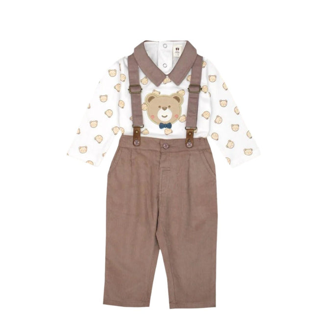 Charming Teddy Bear Suspenders Set