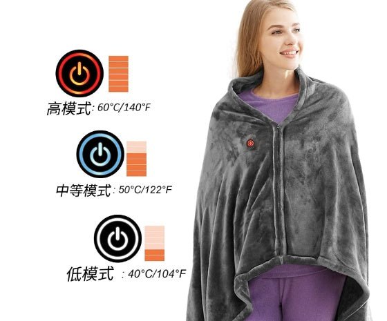 Cozy Winter Flannel Heated Blanket – Ultimate Cold Protection & USB-Enabled Warmer Shawl