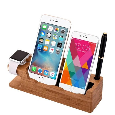 Wooden Charging Station Phone Holder - ZEEKO.AE